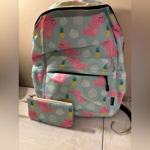 Pink and Blue Tropical Flamingo Bag Set